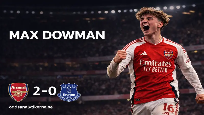 Max Dowman glänser när Arsenal slår Everton – 16-åringen gör mål i 2–0-segern